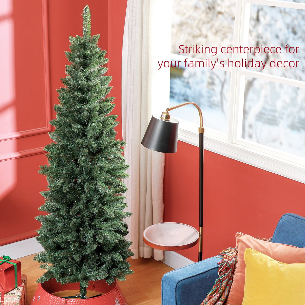 Sapin Noël Artificiel Mince 6 pi — Vert
