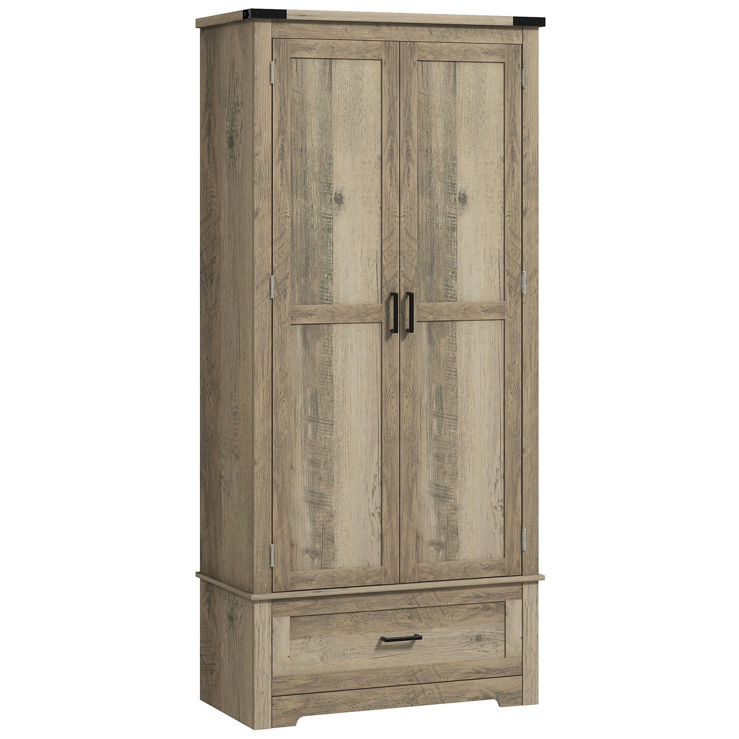Armoire-garde-manger de cuisine style campagnard 175 cm