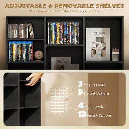 Meuble rangement médias 9 niveaux 21 tablettes ajustables