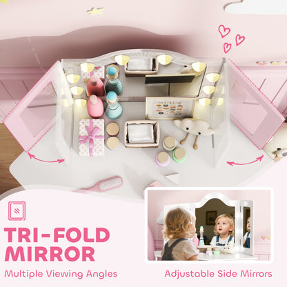 Coiffeuse pour enfants avec miroir et lumieres