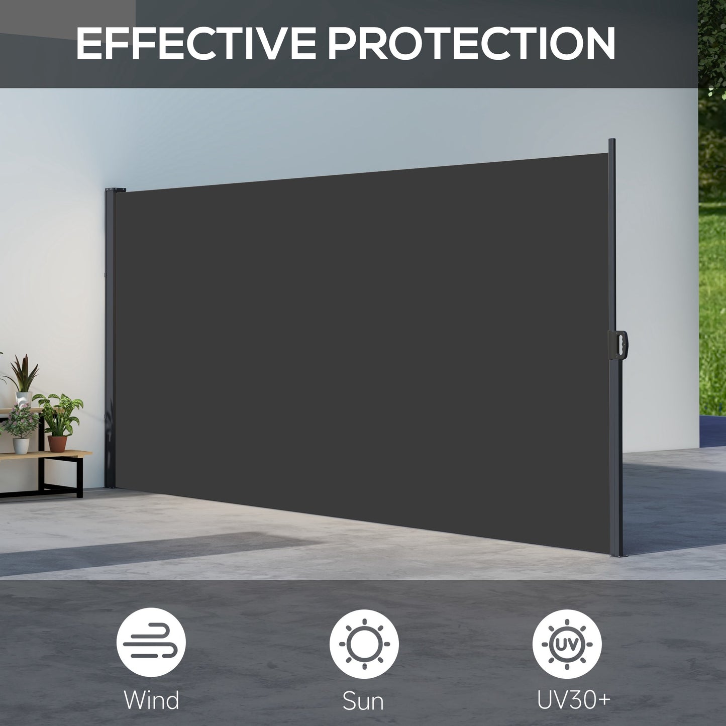 Auvent rétractable latéral 4m x 1,8m pour terrasse