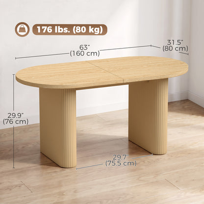 Table à manger rustique style fermette ovale bois