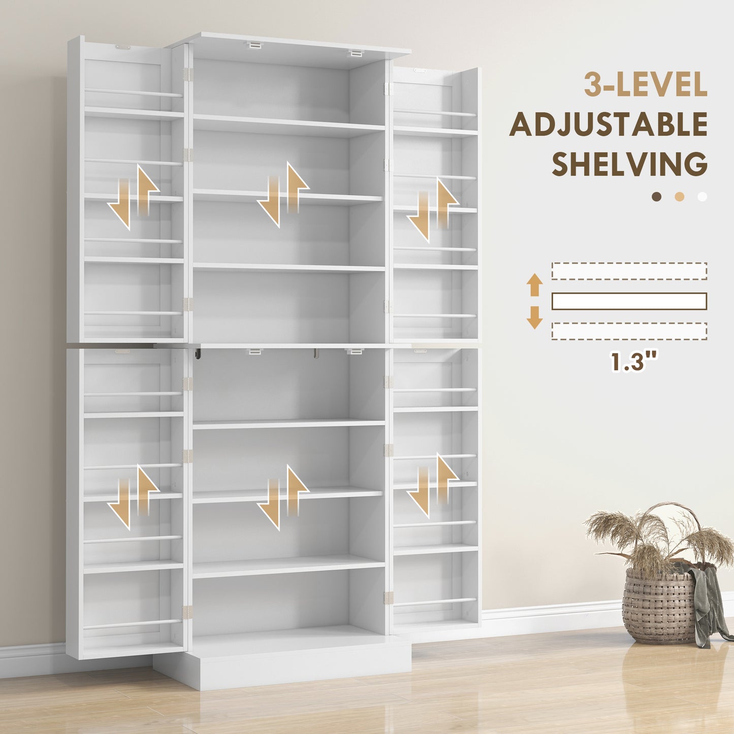 Armoire de cuisine 8 tablettes 4 portes