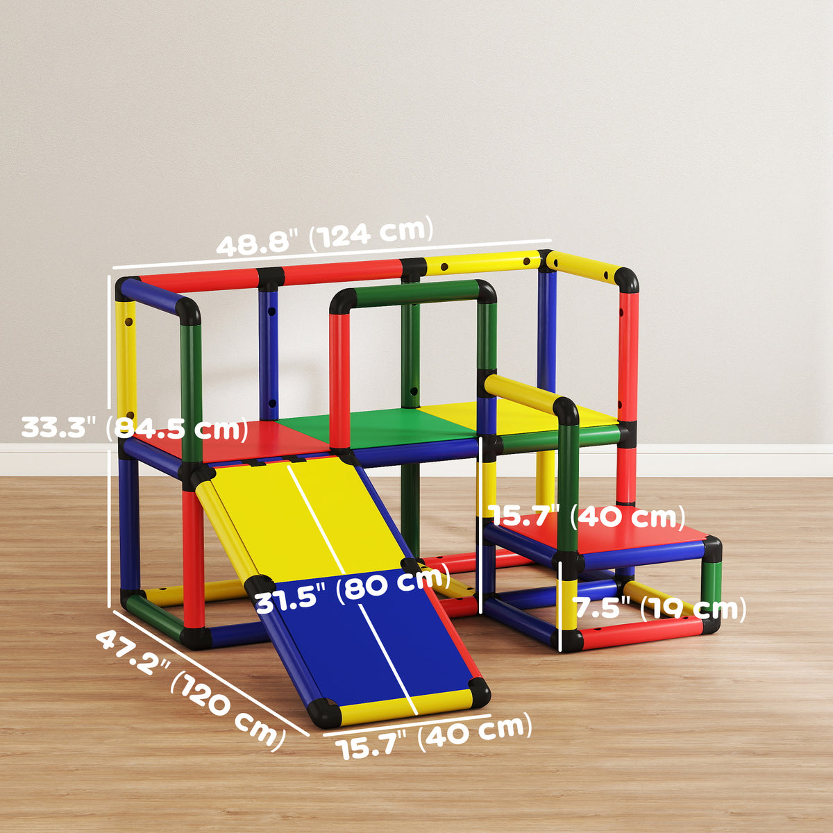 Structure d'escalade pour enfants avec glissade