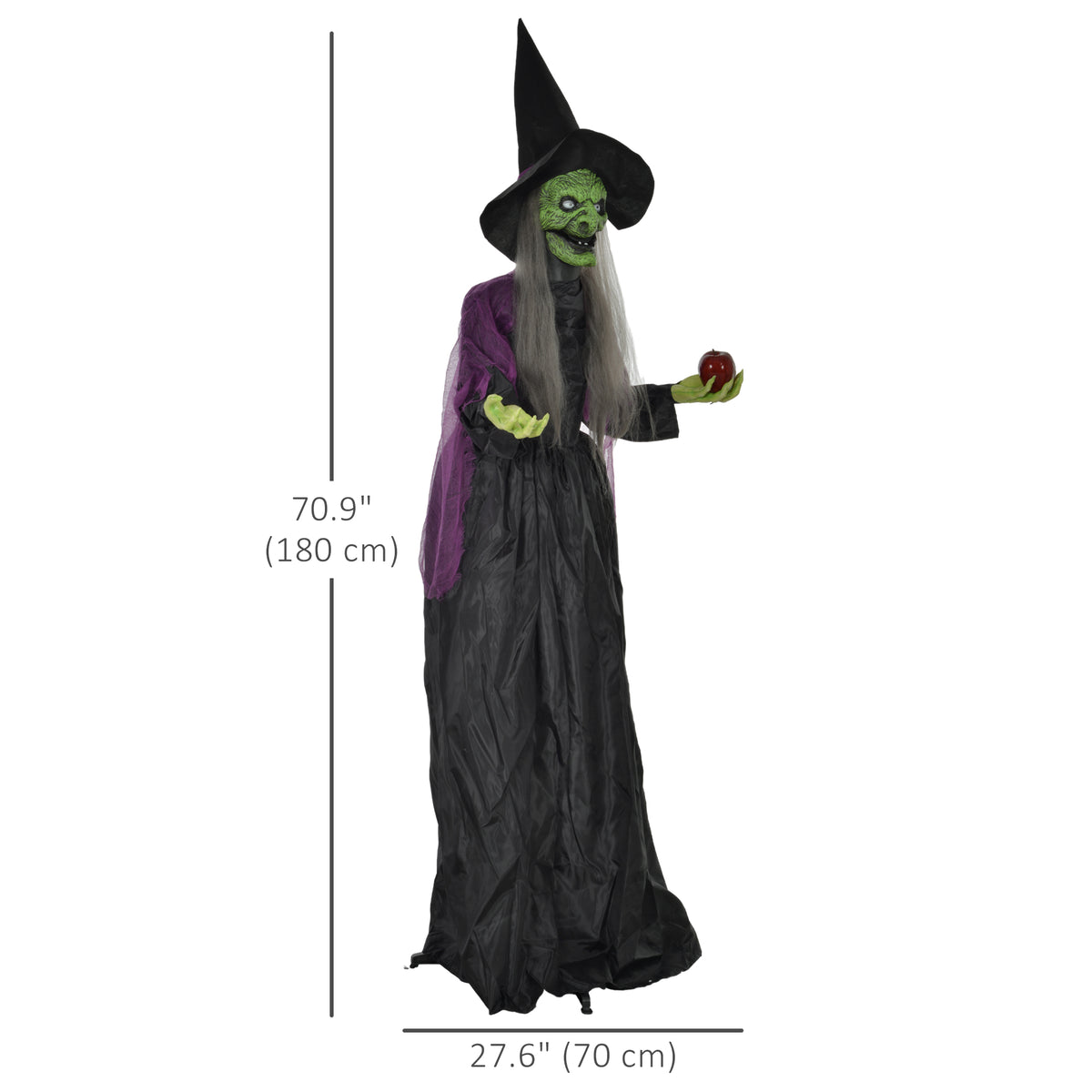 Sorcière animatronique grandeur nature Halloween sonore