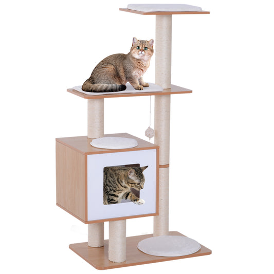 Arbre à Chat 119 cm Aosom - Griffoir et Condo Multi-Niveaux