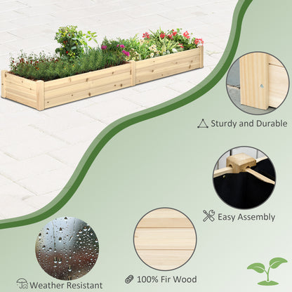 Lit de jardin surélevé en bois 244 cm avec 2 bacs
