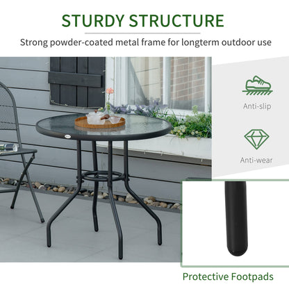 Table de patio ronde 80cm avec trou parasol