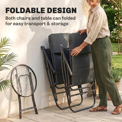 Ensemble chaise berçante pliable 3 pièces