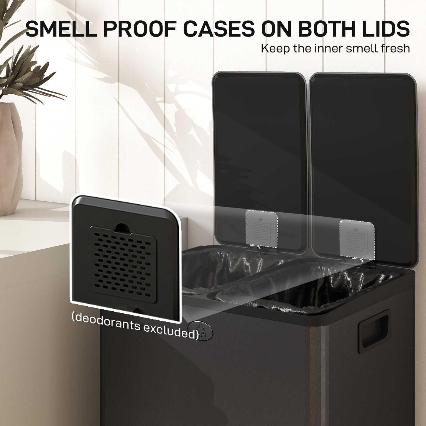Poubelle double à pédale 2 x 28 litres
