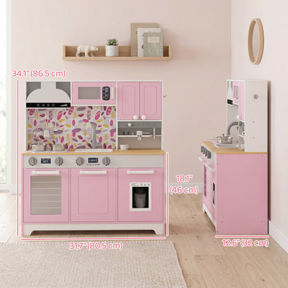 Cuisine jouet en bois pour enfants avec cafetière et accessoires