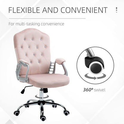 Chaise bureau velours style français boutons cristal