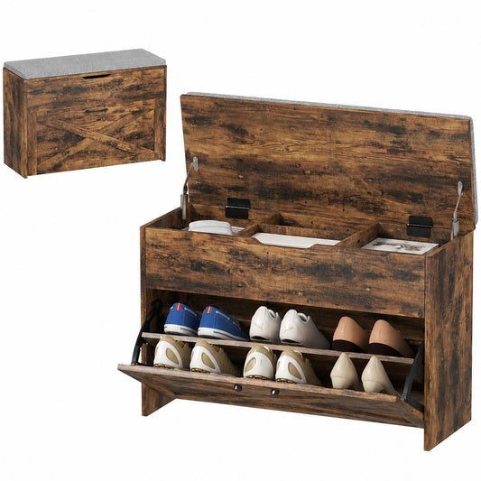 Banc de rangement pour chaussures style champêtre