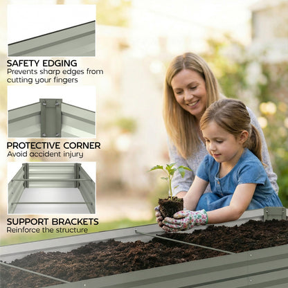 Bac surélevé galvanisé 8'x2'x1' pour jardin