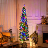 Sapin artificiel mince 6 pi avec lumières LED
