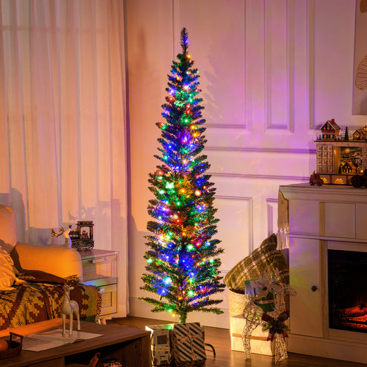 Sapin artificiel mince 6 pi avec lumières LED