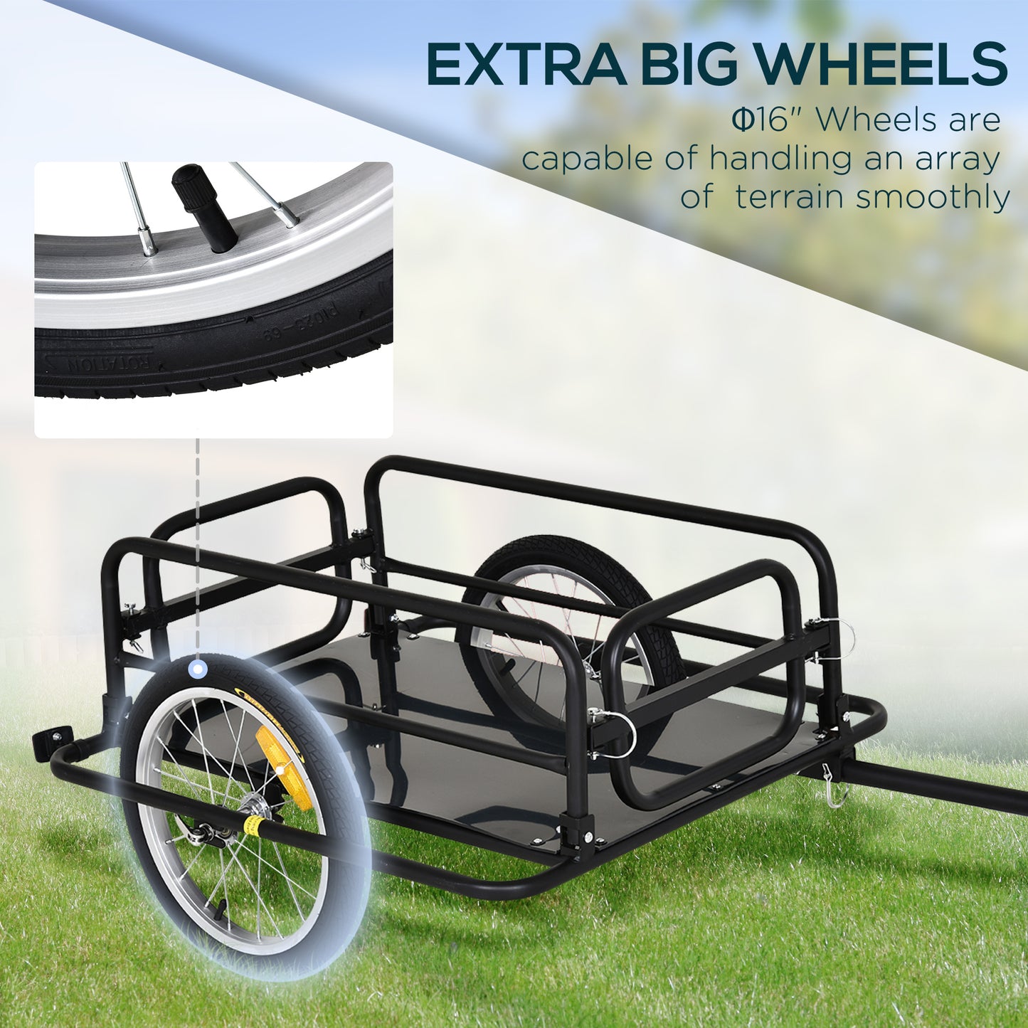 Remorque vélo cargo pliable en acier
