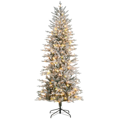 Sapin de Noël artificiel enneigé avec lumières intégrées 7,5 pi