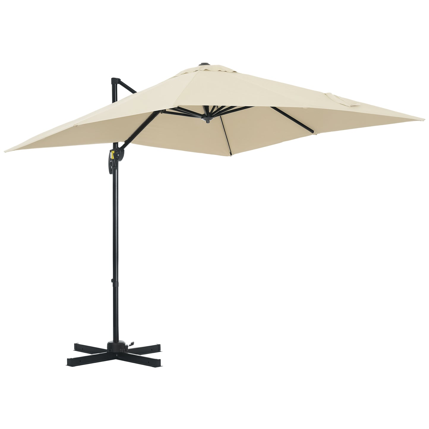 Parasol déporté carré 245 cm rotation 360 degrés