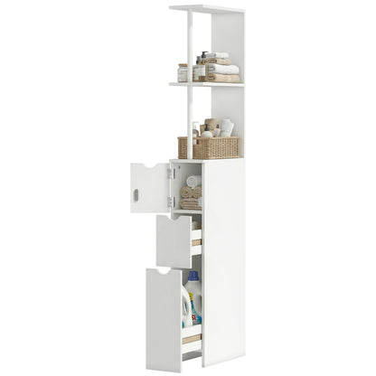 Armoire rangement salle de bain étroite — blanc