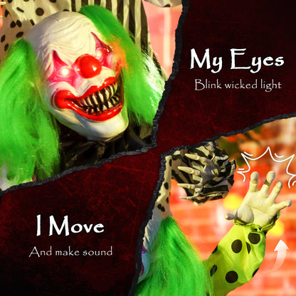 Décoration Halloween clown animé empilable yeux LED