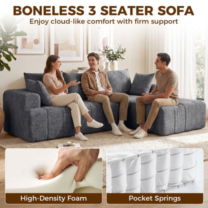 Sofa sectionnel modulaire en chenille avec méridienne — 3 places