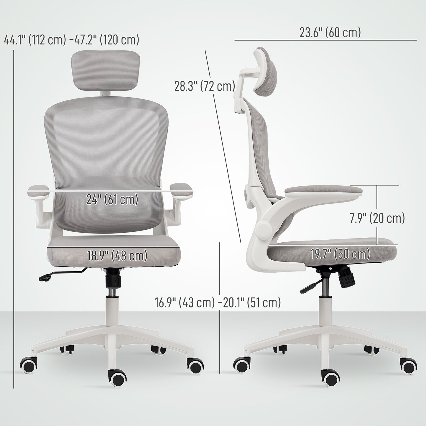 Chaise bureau ergonomique dossier haut appui-tête rotatif