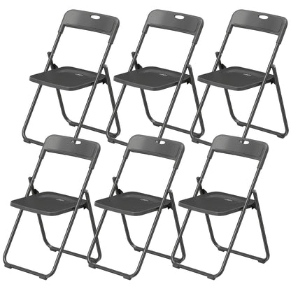 Chaises pliantes en plastique avec cadre en acier — lot de 6
