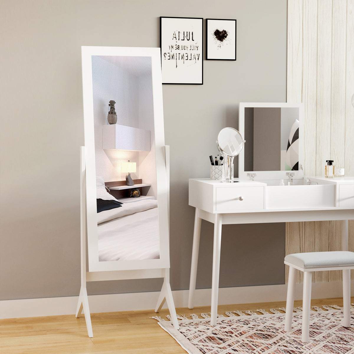 Miroir sur pied pleine longueur inclinable