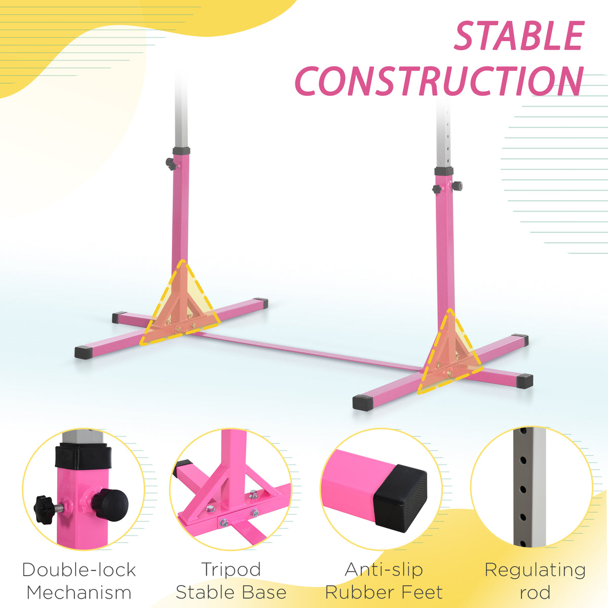 Barre de gymnastique professionnelle réglable pour enfants