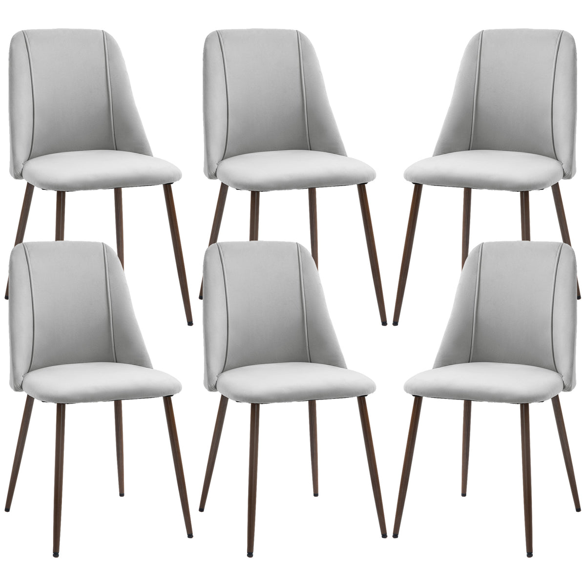 Ensemble de 6 chaises de salle à manger en velours