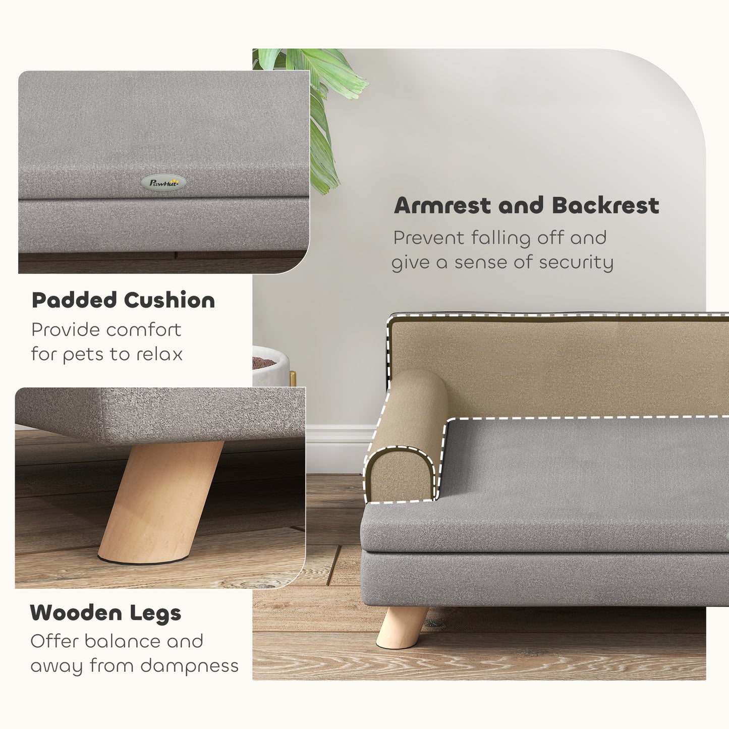 Canapé pour chien surélevé avec coussin lavable
