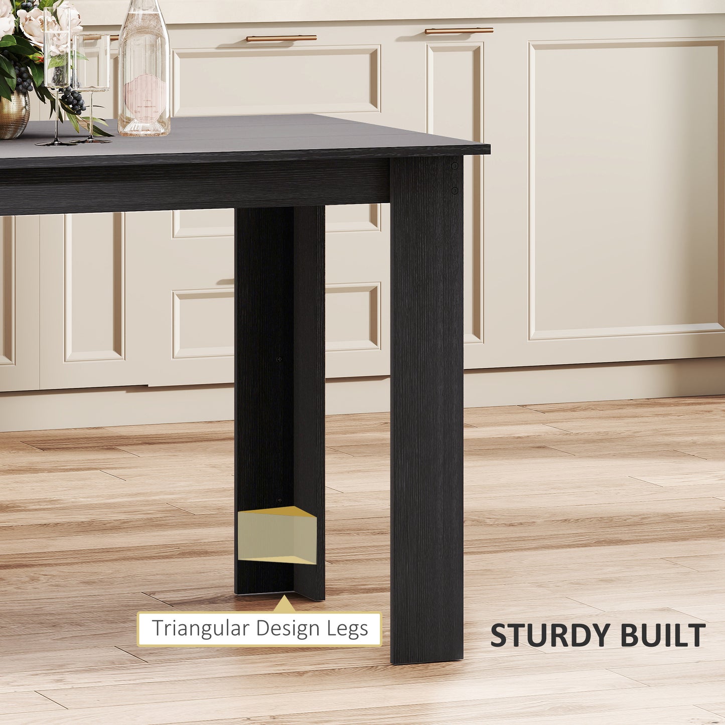 Table à manger 119 cm bois ingénierie 4-6 personnes