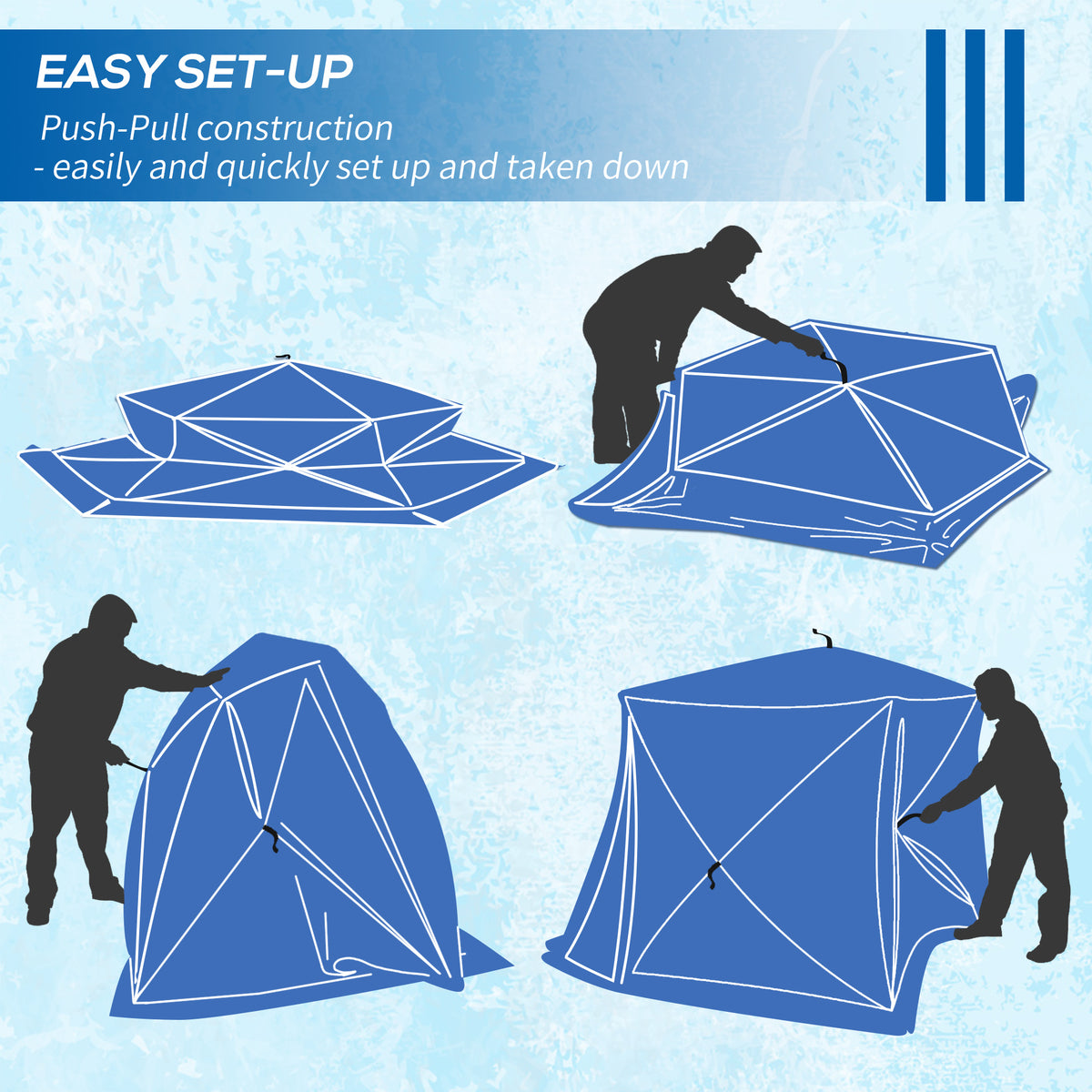 Abri de pêche sur glace pop-up isolé 4 personnes