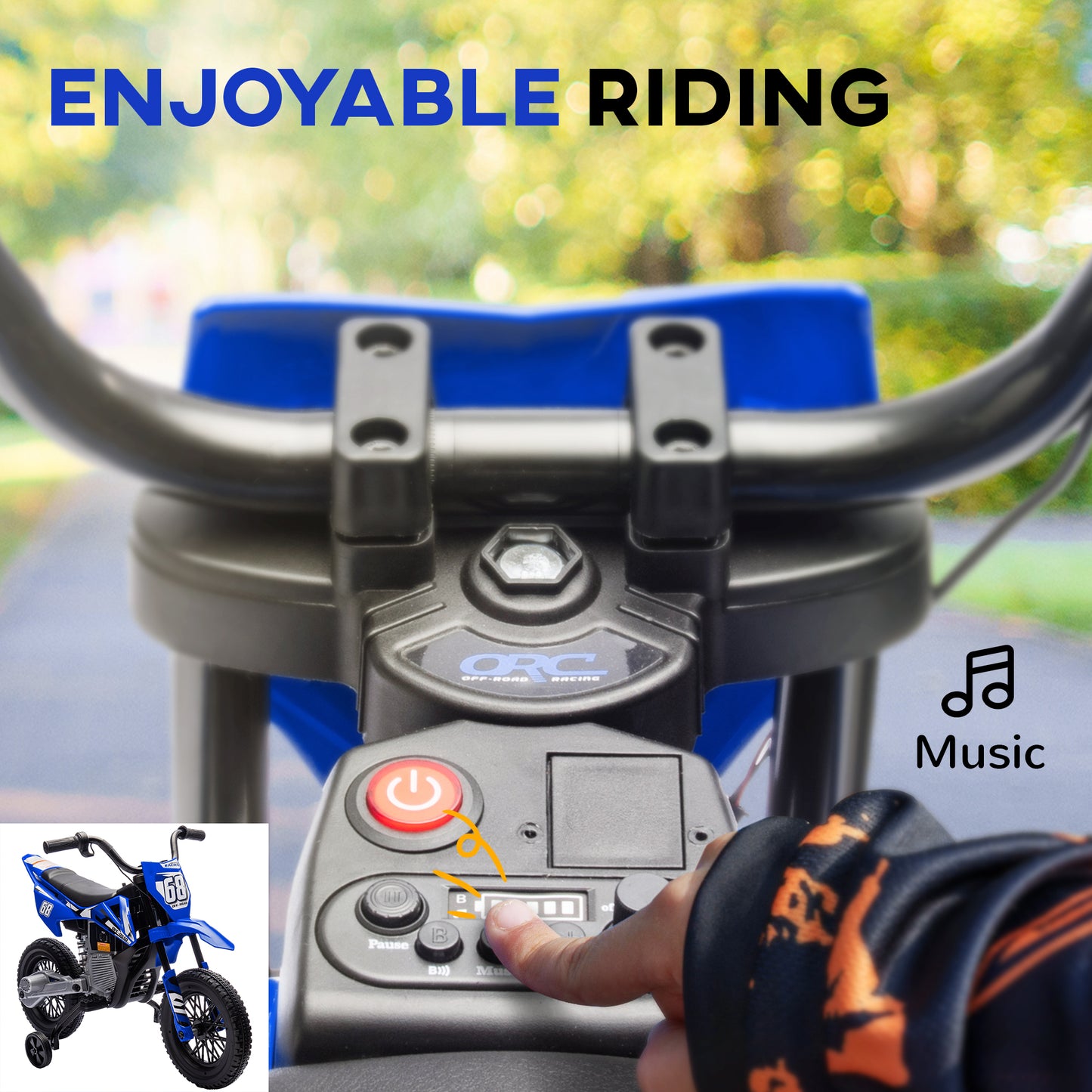 Moto électrique enfant 12V avec roues stabilisatrices