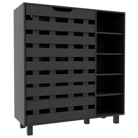 Armoire à chaussures 5 niveaux avec étagères latérales