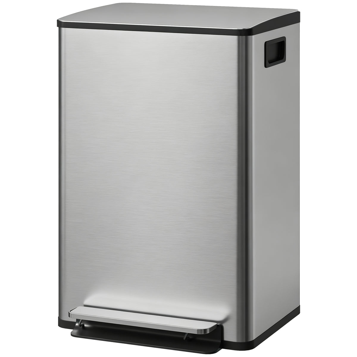 Poubelle de cuisine à fermeture douce en acier inoxydable 50 L
