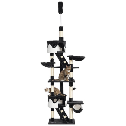Arbre à chat multi-niveaux ajustable 240-260 cm