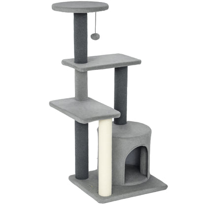 Arbre à chat multi-niveaux avec griffoir sisal — Gris