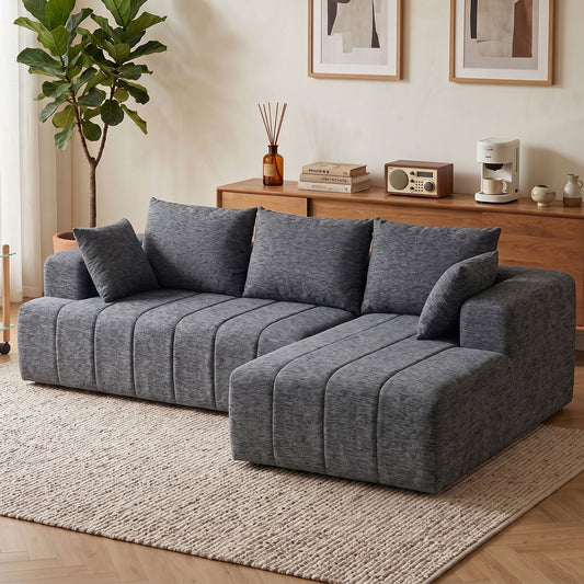 Sofa sectionnel modulaire en chenille avec méridienne — 3 places