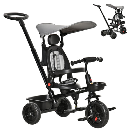 Tricycle évolutif 5-en-1 avec poignée parentale