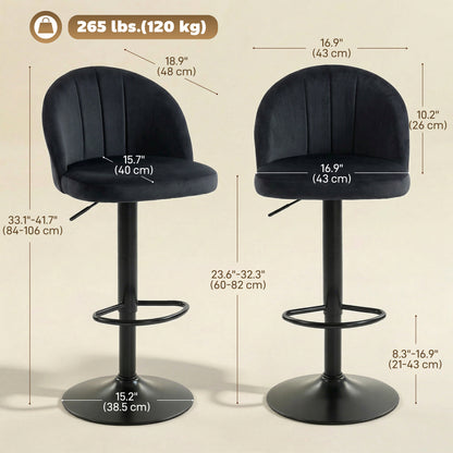 Tabourets de bar pivotants ajustables ensemble de 2