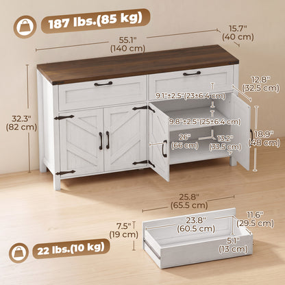 Buffet de cuisine style champêtre avec rangement