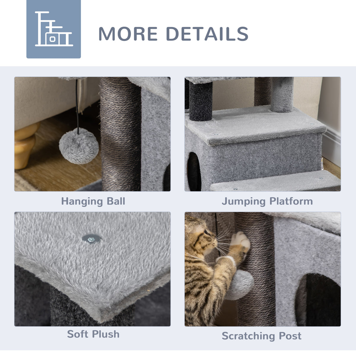 Escaliers pour chat avec griffoir et condo
