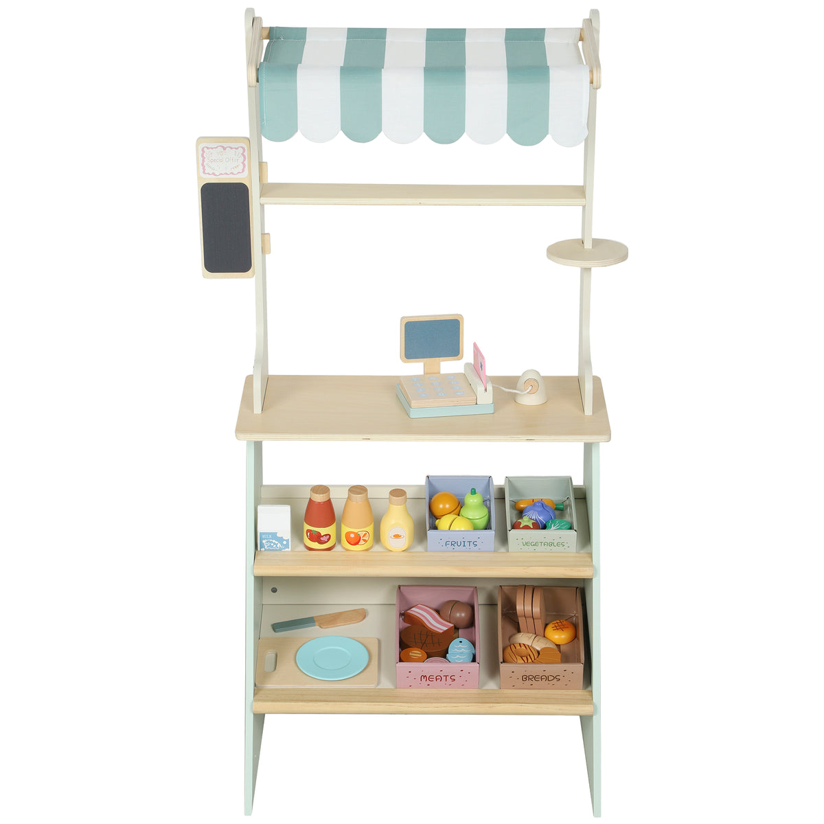 Ensemble lave-vaisselle jouet en bois pour enfants — Lot de 32