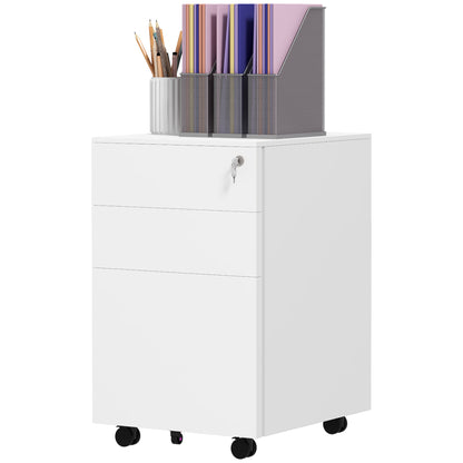 Classeur de bureau mobile en acier à 3 tiroirs