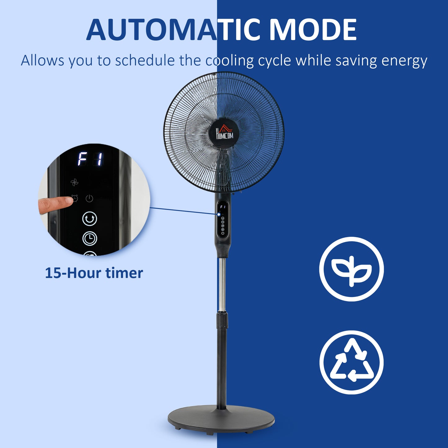 Ventilateur sur pied avec télécommande et minuterie