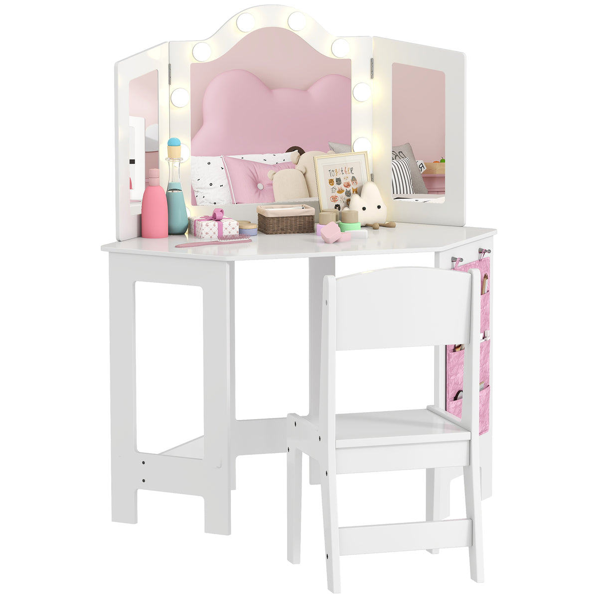Coiffeuse pour enfants avec miroir et lumieres