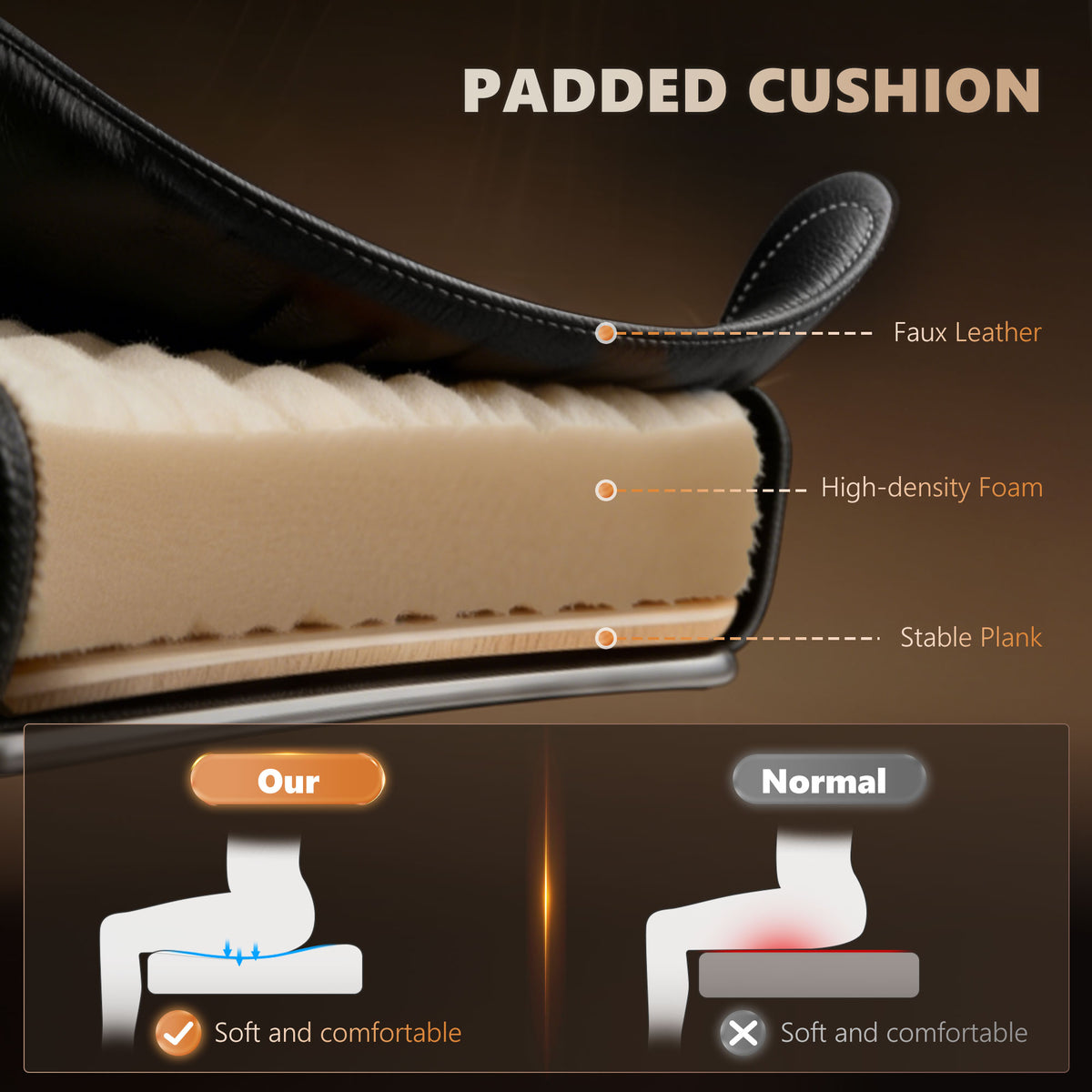 Chaise de bureau massante inclinable avec repose-pieds