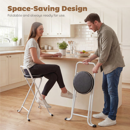 Ensemble tabourets bar pliables – confortables et compacts